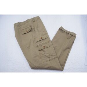 Orvis Cargo Pants Tan Rugged‎ Flat Front Straight Leg Mens Size 42 x 34